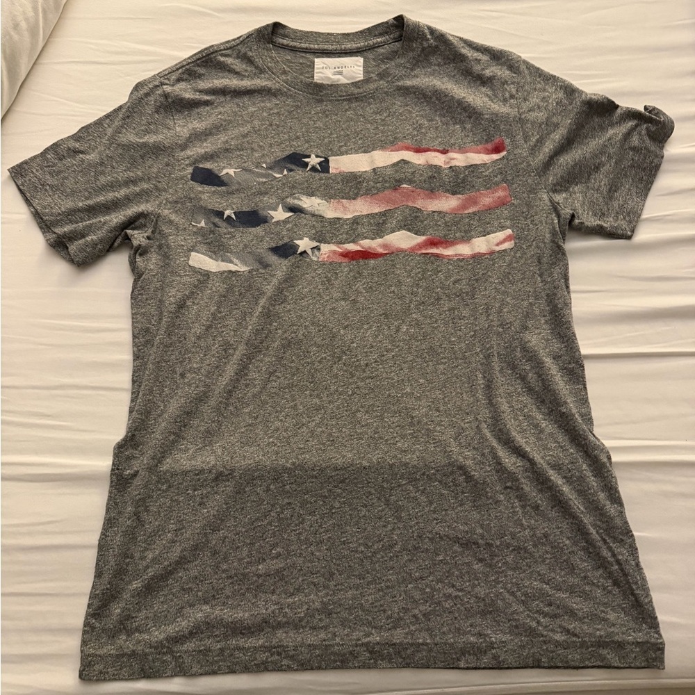 SOL ANGELES Gray Flag Print T-Shirt Made in USA